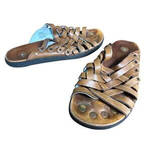 Juil Kilimanjaro Leather Grounding copper Sandals Men’s size 10  earthing hippie
